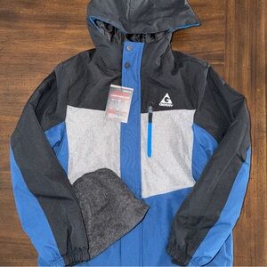 Gerry Youth 3-in-1 System Jacket Size L 14/16 Blue/Black W Hat- Outer Shell Only